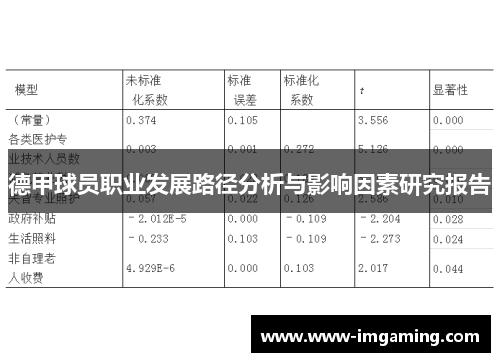 德甲球员职业发展路径分析与影响因素研究报告