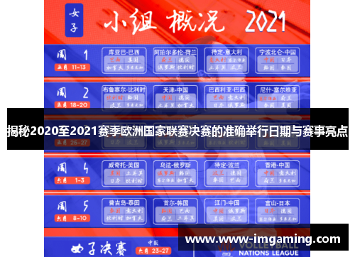 揭秘2020至2021赛季欧洲国家联赛决赛的准确举行日期与赛事亮点